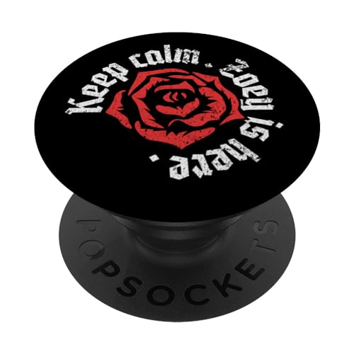 Keep Calm Zoey is Here Funny Name Grunge Rose Design PopSockets Swappable PopGrip, Black