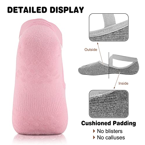 Pilates Socks Yoga Socks With Grips For Women Non-Slip Grip Socks For Pure Barre, Ballet, Dance, Workout, Hospital,4 Pairs Assorted,S-M #TOP2
