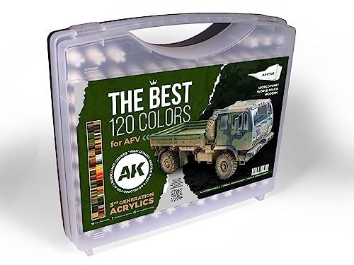 AK Acrylics 3Gen AK11705 Briefcase: Best of 120 Colors for AFV (120x17ml)