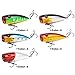 ZWMING Top Water Fishing Lures Bass Hard Baits 3D Eyes Life-Like Swimbait Fishing Poppers with Tackle Box for Freshwater Saltwater Fishing (A10pcs-2Type)