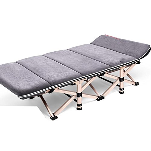 Ren Chang Jia Shi Pin Firm Cama Plegable Cama Individual Adulto Adulto Cama Siesta reclinable Oficina Simple Cama Plegable Cama de Camping (Color : Gray, Size : 190 * 75 * 36 cm)