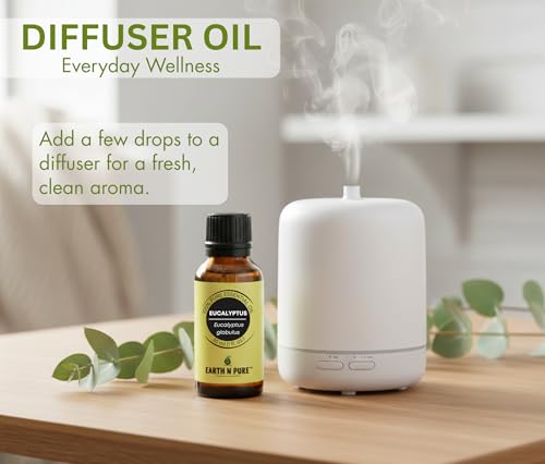 Image of Earth N Pure Eucalyptus Essential Oil (Nilgiri Oil) Undiluted, Natural, Therapeutic Grade 30 ml