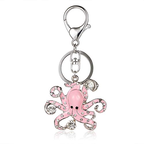 Preisvergleich Produktbild GMTEXTILES Pink Octopus Cute Pearl Crystal Charm Geldbörse Damen Tasche Auto Schlüsselanhänger