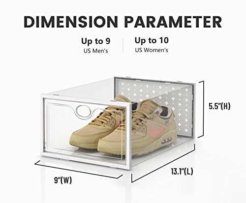 Pinkpum Shoe Storage Boxes, Shoe Organizer For Closet Clear, Shoe Boxes Clear Plastic Stackable, Folable Storage Bins With Lids,12 Pack #TOP1
