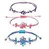 3pcs K-pop Knot Bracelet Hunters, Adjustable Woven De-mon Costume Matching Wristband, Festival Handband for Teens & Fans, Concerts, Cosplay, Birthday & Christmas Gifts (1*(red)1*(purple Blue)1*(perple))