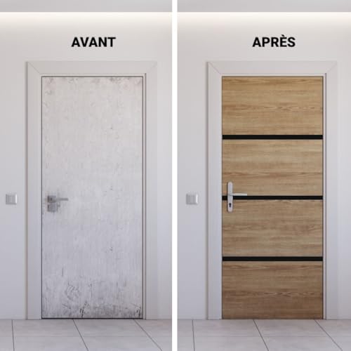 NORDLINGER PRO Renovierungsset für Türen, Eichendekor und schwarze Profile, Modell nicht verleimt