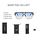 Allt Square Aviator Large Fashion Sunglasses For Men Women Goggle Alloy Frame Glasses (Black/Blue Gradient, 61)