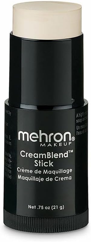 CreamBlend Stick - LIGHT 0, Cream Foundation | Full Coverage, Long-Wear Cream Foundation Makeup for Theater, Cosplay, & Beauty. Vegan, Cruelty-Free, & Made in the USA.