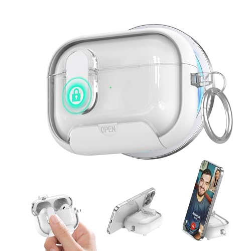 JIAYJP For airPods Pro 3 �p �P�[�X �J�o�[���S���b�N�t�� Magsafe ���C�����X�[�d�Ή� LED���C�g�������� �J���r�i�t�� ������ �n�[�h TPU �X�}�z�X�^���h �S�ʕی� �ϏՌ� ���h�~ �y�� airPods Pro 3 