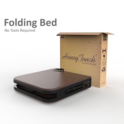 Honey Touch® Metal Folding Bed Single Size with Single Layer Mattress for Sleeping Guest Bed Easily Storable - Matte Finish,Brown (Single Layer Foam, 3 ft x 6 ft) - Image 6