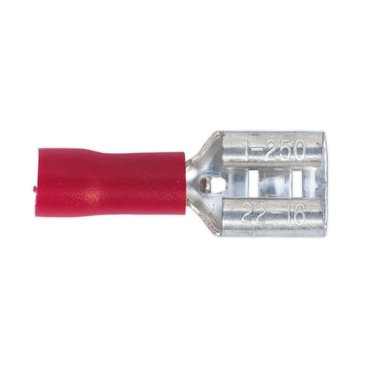 Sealey RT21 Push-On Female Terminal 6.3mm, Red - Pack of 100