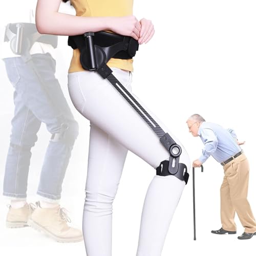 Aide à la marche, exosquelette pour la marche, force réglable sur 3 niveaux, aide à la marche bionique pour la rééducation des membres inférieurs pour les personnes âgées et à mobilité,Right Leg-L