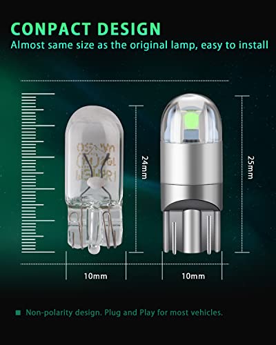 Bombillas Led T10 Para Auto Luz Interior 10 Piezas Ice Blue miniatura 2