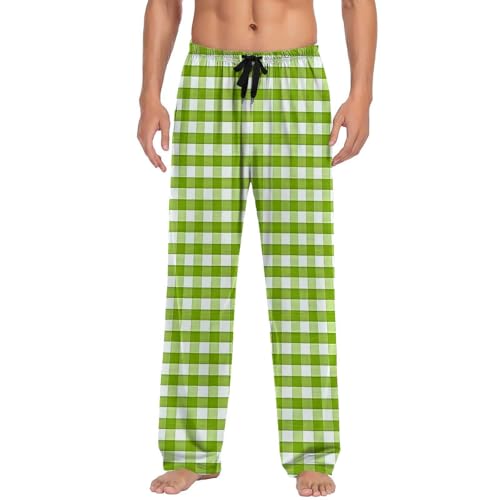 Mens Pajama Pants Flannel Cotton Plaid Sleep & Lounge Pajamas Sleepwear Comfy Baggy Pjs Bottoms With Pocket4