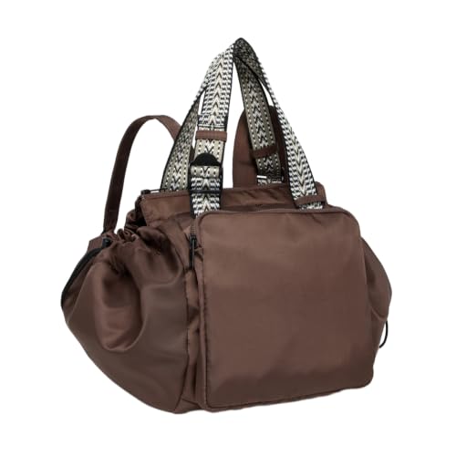 Image of Multifunctional Travel Organizer Bag for Ladies - Doubles as a Stylish Backpack, Crossbody and Shoulder Bag, Boasts Great Storage Capacity (Dark Brown)