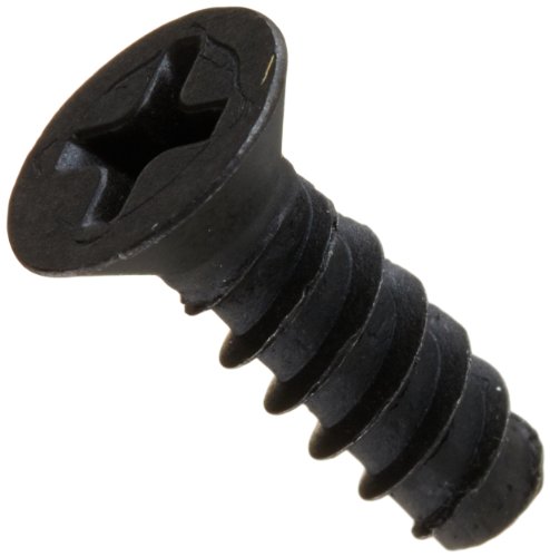 Small Parts 0808LPFB Steel Thread Rolling Screw for Plastic, Black Oxide Finish, 82 Degree Flat Head, Phillips Drive, #8-16 Thread Size, 1/2" Length (Pack of 100)