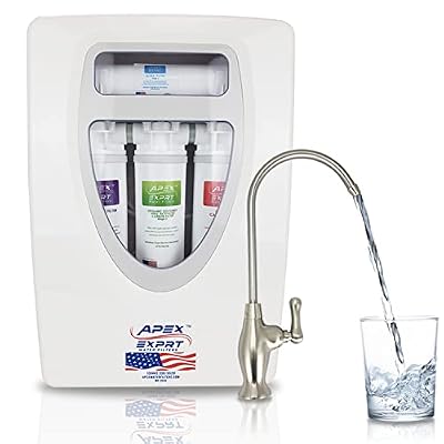 EXPRT MR-2034 Quality Under Sink Water Filter System, 4 Stage Ultrafiltration UF Undersink Water Filter, Direct Connect to Max Water Flow Brushed Nickel Faucet - .01 Micron Removes Bad Taste & Odor