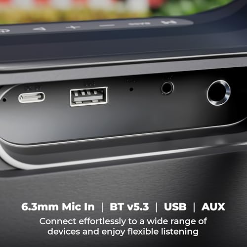 Image of Zebronics 2026 Launch 50W Bluetooth Speaker, Dual 5.7cm Drivers, 8.9cm Subwoofer, Upto 5Hrs Playback, Dual Passive Radiators, RGB Modes, 6.3mm Mic Input, TWS, BT v5.3, Type-C (Sound Feast 450)