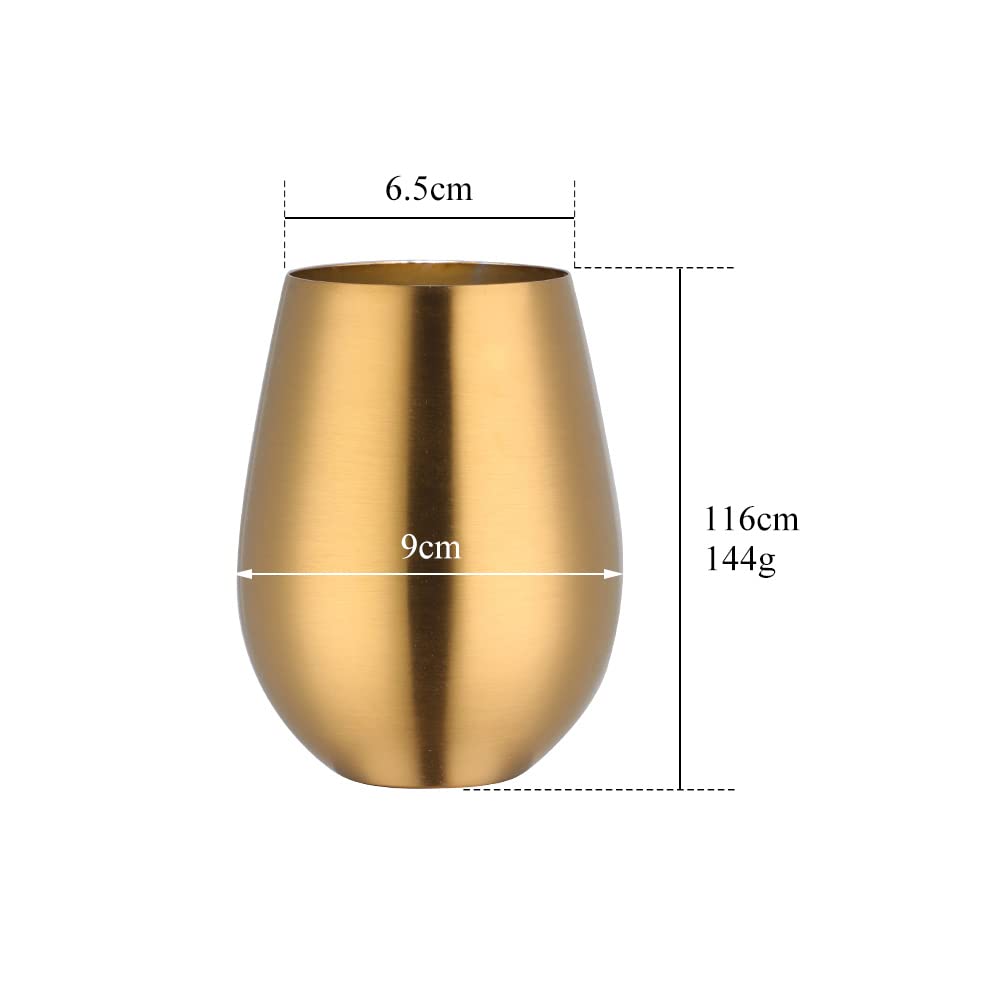 Juego de 2 vasos de vino de acero inoxidable sin tallo, 500 ml, vasos de vino portátiles irrompibles para exteriores, para piscina, camping, cocinas, viajes, día del padre, Oktoberfest