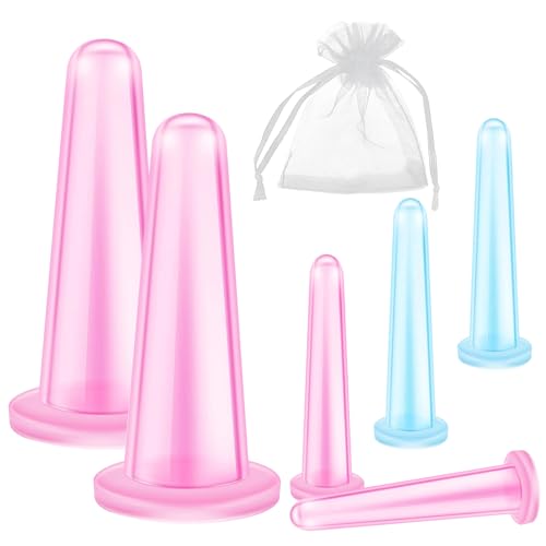 Ventosas Faciales, 6 piezas ventosas masaje para la cara masaje facial ventosa de masaje facial masajeador facial para la cara el cuerpo el cuello la espalda el kit de Copa de masaje ocular