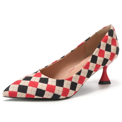 EBYNUE Women's Kitten Pumps Dress Shoes