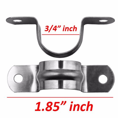 Wideskall® 3/4" Inch Heavy Duty Pipe Tube Conduit Steel Hanger U Strap Clamps Clip W/Screws (Pack Of 4) #TOP1