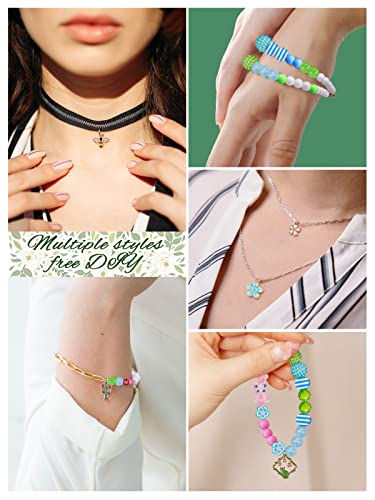 735Pcs Floral Themed Bead Charms For Jewelry Making, Kalolary Spring Summer Enamel Charm Pendant Acrylic Flower Plant Loose Beads Colorful Polymer Clay Bead For Women Girls Necklace Bracelet Diy Craft #TOP5