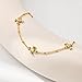 Gold-Tone Floral Chain Bracelet with Crystal Accent, Monogram Design, Fashion Jewelry for Women