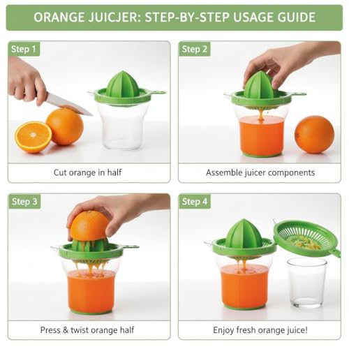 Image of Manual Citrus Juicer with Squeezer Cone 1 Pc | Transparent Juice Collector Hand Juicer | Portable Orange Lemon Lime Juicer, BPA Free Easy Clean Juice Maker