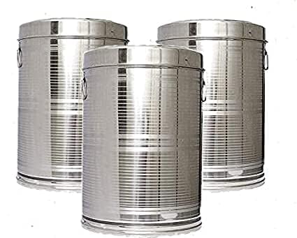 AR ENTERPRISE Stainless Steel Air Tight Drum/KOTHI/PAWALIBOX with Handle 15 kg, 25 kg, 32 kg, 3 Pieces, Silver (B0CX9JPZG6) Amazon Price History, Amazon Price Tracker