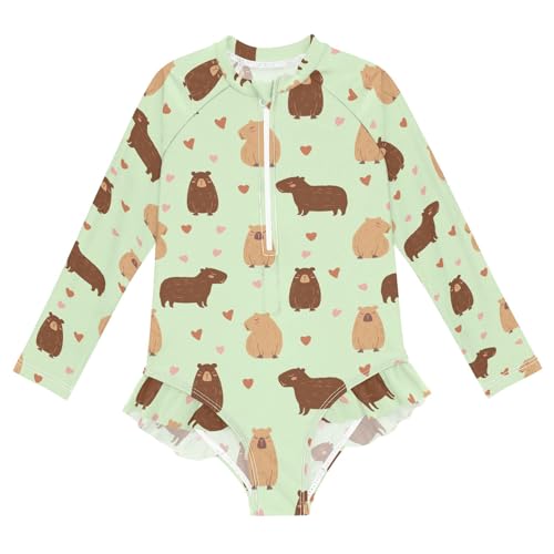 Bañador de capibara ideal para vacaciones de playa y natación de niñas
