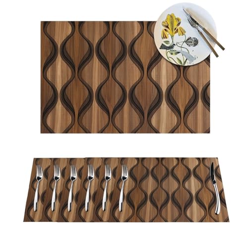 Sets de table tissés haute densité au design raffiné pour repas | Lot de 4