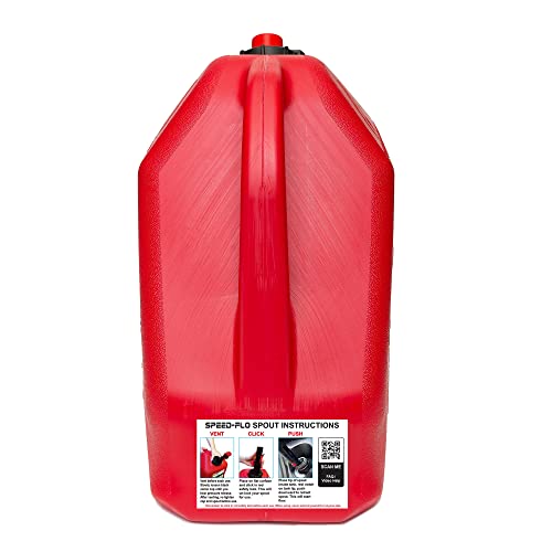 Midwest Can Company Mc-5010 Pro Line Gasoline Can Fuel Container Jug With Speed-Flo Spout And Flame Shield Safety System, 5 Gallons, Red (2 Pack) #TOP7