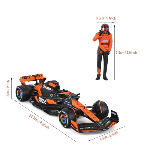 HTLNUZD Modelo a Escala 1:24 Coche F1 Naranja miniatura 6