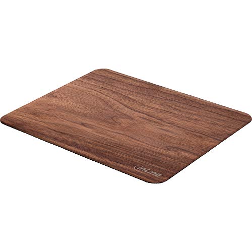 InLine® 55477W WoodPad - Alfombrilla para ratón (Madera auténtica, Nogal, 240 x 200 mm) Cover