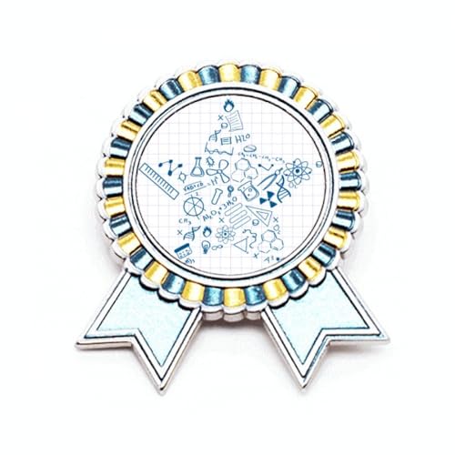 Broche symbole de chesterie physique étoile M en métal argenté