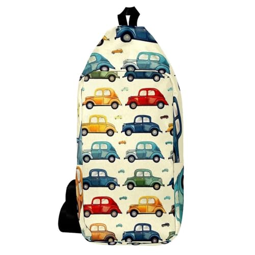 Mochila de día para hombres y mujeres con diseño de coches retro para uso diario y paseos