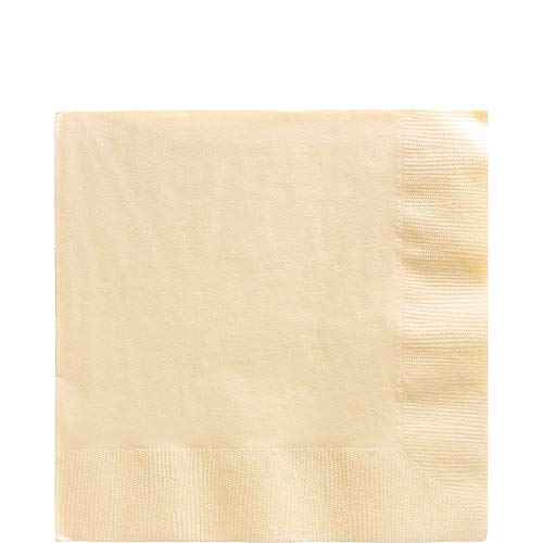 Amscan 610011.57 Vanilla Creme Luncheon Napkins - 6 1/2