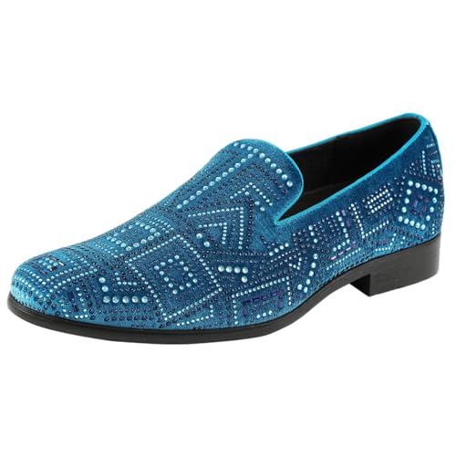 Image of Amali Men's Embellished Velvet Tuxedo Loafers, Smoking Slippers | Velvet slip-on smoking slippers with embellished upper for tuxedos, weddings and formal occasions