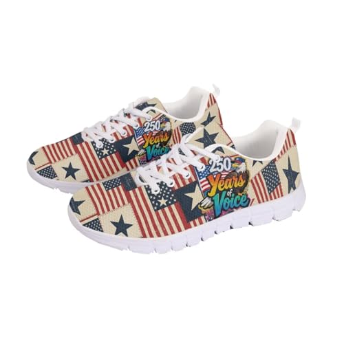 Image of Jeiento American Flag Shoes Men's Fashion Sneaker Sports Running Shoes Causal Travel Walking Flat Shoe Breathable