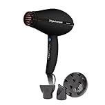 GAMMA+ Asciugacapelli Professionale X-Hybrid Compact, Phon per Capelli Leggero e Compatto, Tecnologia Ionica, Griglia Rivestita in Tormalina, 1800-2100W (Nero)