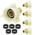 Boltigen 5Pack 1/2" PEX Plumbing Swivel Fittings, PEX Thread Brass Crimp Fitting, 1/2inch X 1/2inch NPSM Female RV PEX Fittings, PEX Swivel Adapter for PEX Pipe