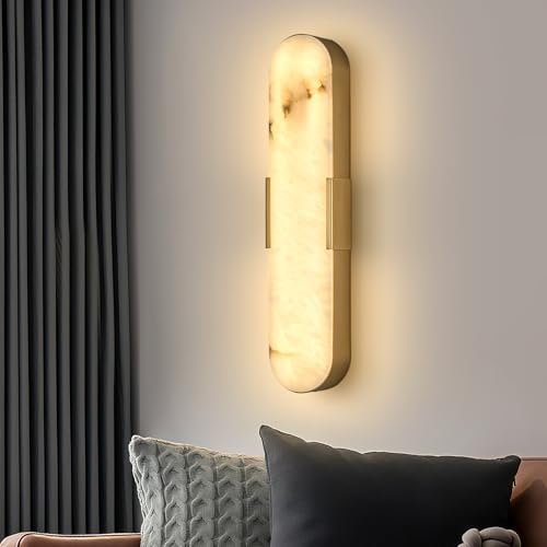 starhyams 20 in Natural Marble Wall Sconce Gold Alabaster Wall
