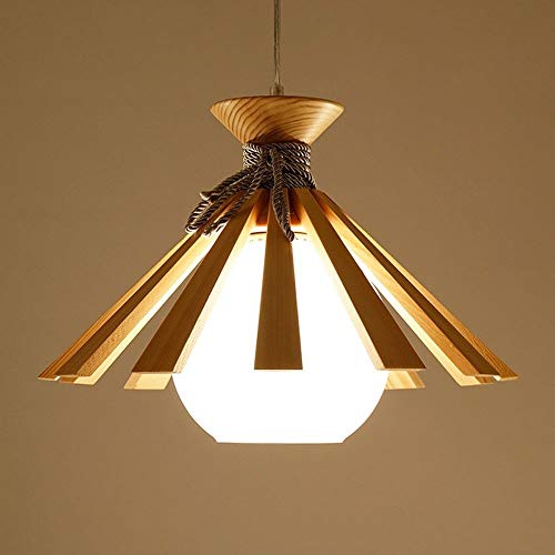 Suspension bois E27 style scandinave pour éclairage de restaurant chic