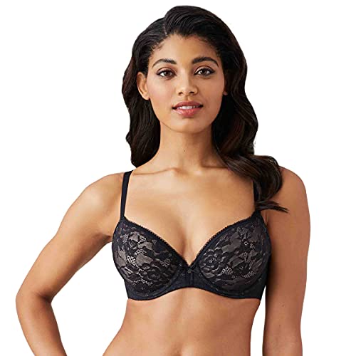 Wacoal Women's Lace Finesse T-Shirt Bra, Black/Toast, 32C