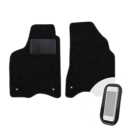 moto-MOLTICO Vorne Fußmatten Auto Velours Autoteppiche Schwarz Automatten Set 2-teilig passend für...