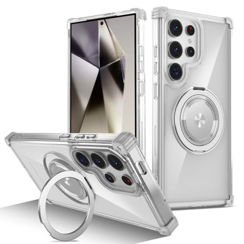 Coque Samsung S26 Ultra transparente magnétique qui ne jaunit pas avec bague