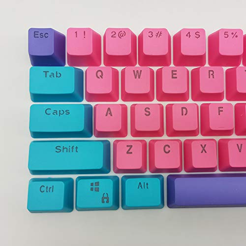 Image of WHYSP 61 PBT Keycaps for 60 Percent Keyboard Keycaps Set Backlit for Cherry MX Switches 60% Mechanical Keyboard（Rose）