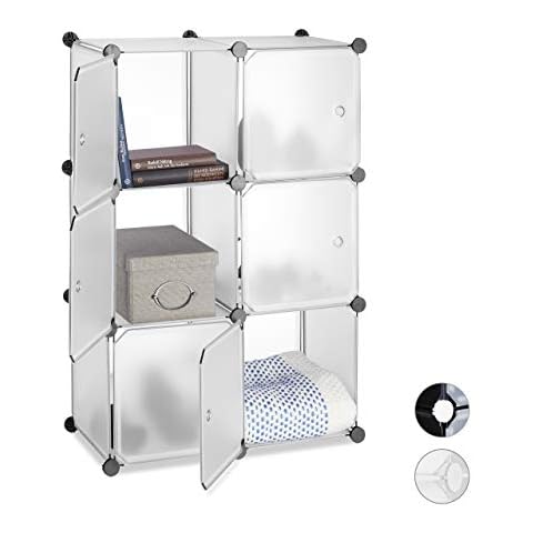 Relaxdays, transparent Regalsystem 6 Türen Cover