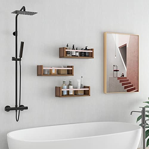 Esonal Nursery Book Shelves 16 Inch Light Walnut Shelf Organizer, Floating Wall Bookshelf For Home Décor #TOP3